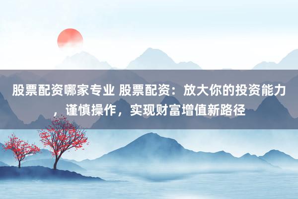 股票配资哪家专业 股票配资：放大你的投资能力，谨慎操作，实现财富增值新路径