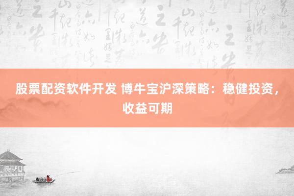 股票配资软件开发 博牛宝沪深策略：稳健投资，收益可期