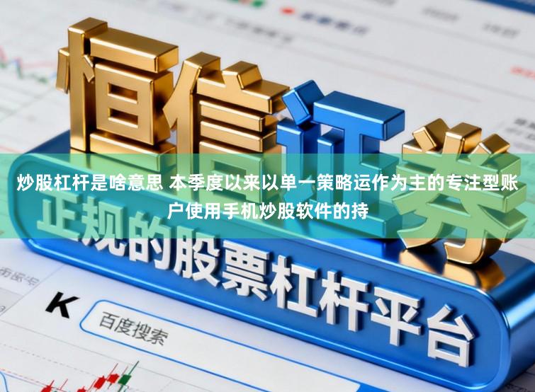 炒股杠杆是啥意思 本季度以来以单一策略运作为主的专注型账户使用手机炒股软件的持